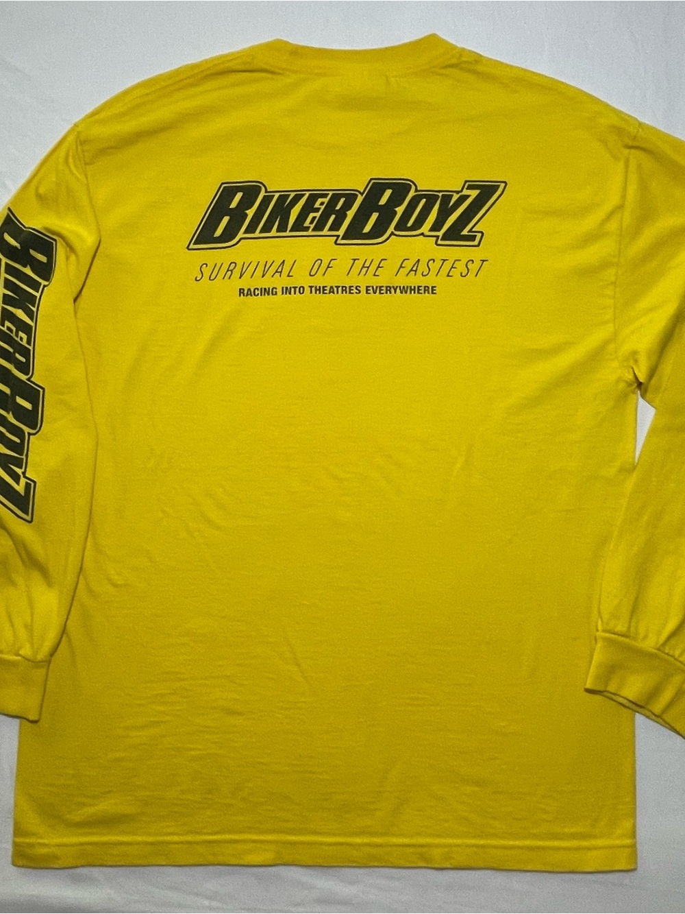 Vintage Biker Boyz 2003 Movie Promo Shirt Long Sleeve Yellow Rare Men’s Large